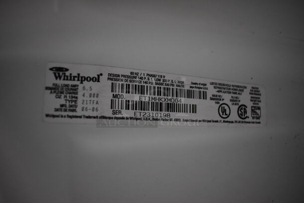Whirlpool ET1MHKXMQ04 Metal Cooler Freezer Combo Unit. 115 Volts, 1 Phase. 33x30x66. Tested and Working! - Image 7 of 7