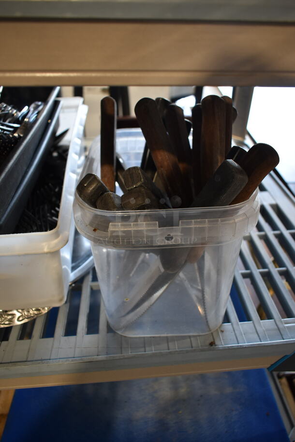 ALL ONE MONEY! Tier Lot of Various Items Including Silverware, Ceramic Soup Crocks and Bar Mat. - Image 4 of 5