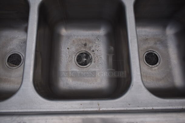 BRAND NEW SCRATCH AND DENT! Regency 600S12323224 Stainless Steel Commercial 3 Bay Sink w/ Dual Drain Boards. No Legs. Bay 16x20. Drain Boards 16x23 - Image 5 of 8