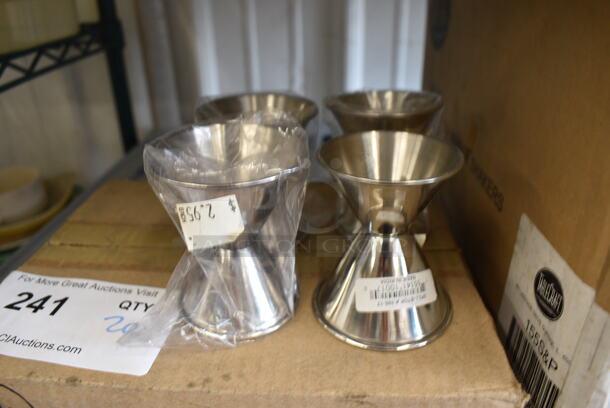 20 BRAND NEW IN BOX! Stainless Steel Jigger Shot Measuring Cups. 2.5x2.5x2.5. 20 Times Your Bid!
