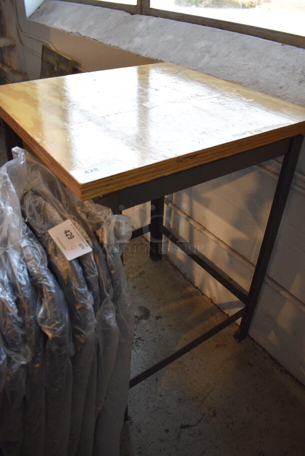 Wooden Table on Metal Frame. 30x30x42.5 - Image 3 of 4