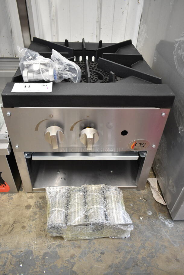 BRAND NEW SCRATCH AND DENT! Cooking Performance Group CPG 351CPGSP18N Stainless Steel Natural Gas Powered Single Burner Stock Pot Range. 80,000 BTU.  - Image 2 of 9