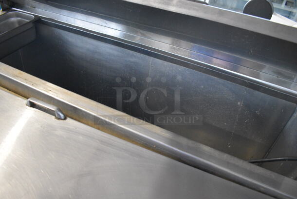 Bari Stainless Steel Commercial Pizza Prep Table w/ Oversized Stone Cutting Board and Extra Lid on Commercial Casters. 51x36x42. Cannot Test Due To Cut Cord - Image 5 of 8