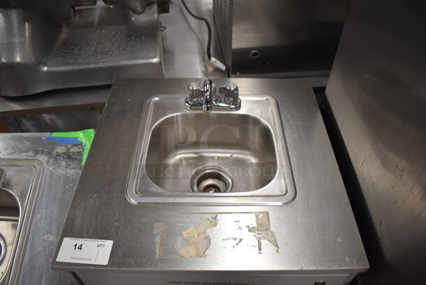 Stainless Steel Single Bay Portable Sink w/ Faucet and Handles on Commercial Casters. 24x24x44 - Image 5 of 8