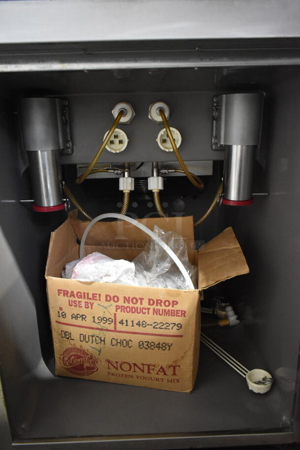 Taylor 8755-27 Stainless Steel Commercial Floor Style Water Cooled 2 Flavor w/ Twist Soft Serve Ice Cream Machine on Commercial Casters. 208-230 Volts, 1 Phase.  - Image 3 of 9