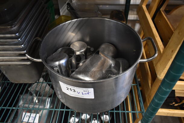 ALL ONE MONEY! Tier Lot of Various Items Including Metal Stock Pot and Stainless Steel Drop In Bins - Image 2 of 4