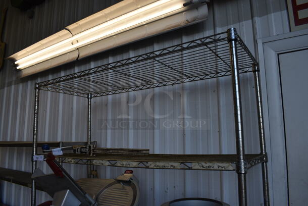 Chrome Finish 5 Tier Wire Shelving Unit on Commercial Casters. BUYER MUST DISMANTLE. PCI CANNOT DISMANTLE FOR SHIPPING. PLEASE CONSIDER FREIGHT CHARGES. 48x18x78 - Image 2 of 3