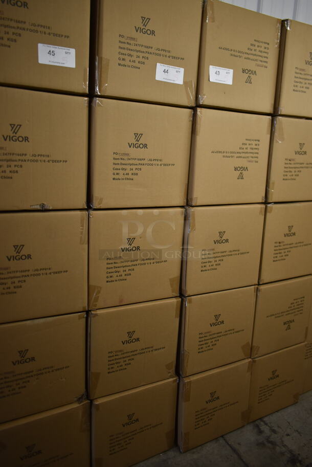 5 Boxes of 24 BRAND NEW! Vigor 247FP166PP 1/6 Size 6" Deep Translucent Polypropylene Food Pan. 5 Times Your Bid! - Image 2 of 3