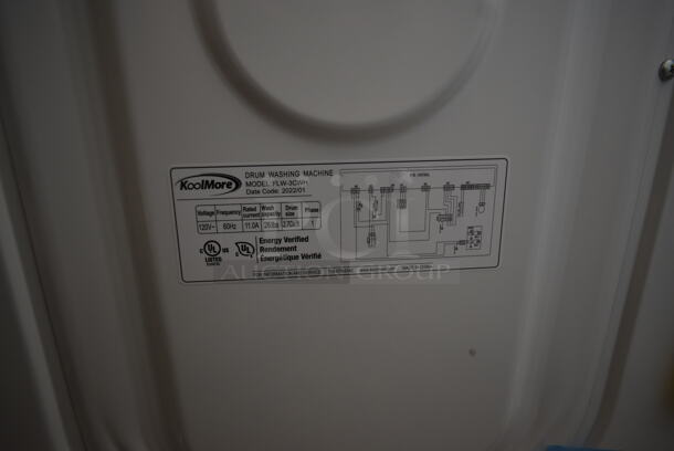 BRAND NEW SCRATCH AND DENT! 2022 KoolMore FLW-3CWH Metal Front Load Drum Washing Machine. 120 Volts, 1 Phase. - Image 8 of 8