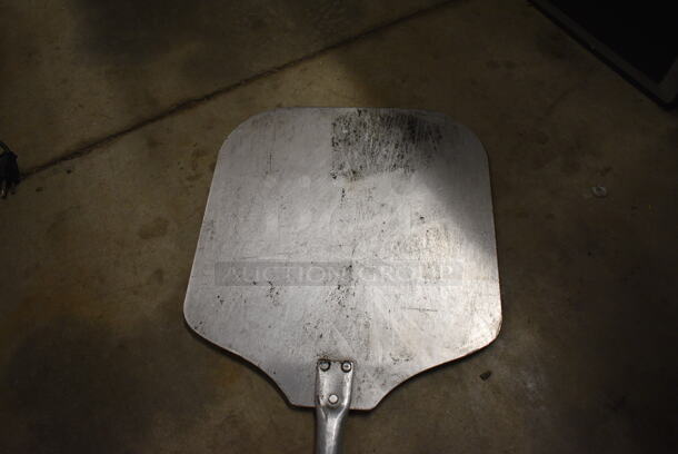 Metal Pizza Peel w/ Wooden Handle. 14x29 - Image 2 of 2