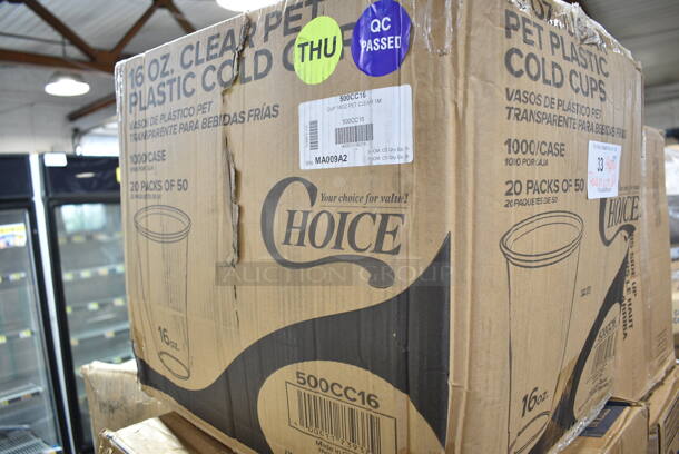PALLET LOT of 24 BRAND NEW Boxes Including 500CC16 Choice Clear PET Customizable Plastic Cold Cup - 16 oz. - 1000/Case, TP12 Solo Ultra Clear Plastic Cold Cup, 20G-063015 Gusset Bags, Pactiv Newspring NC888B Versatainer Rectangular Container, Choice 6" x 6" x 3" Compostable Sugarcane / Bagasse Take-Out Container, 378W-2000 Cups, 966TALLFLDB Choice White Tall-Fold 6" x 13" Dispenser Napkin - 8000/Case, 129MCS38B Choice 38 oz. Black Rectangular Microwavable Heavy Weight Container with Lid 8 3/4" x 6 1/4" x 2" - 150/Case, 3 Box 129MCS38B Choice 38 oz. Black Rectangular Microwavable Heavy Weight Container with Lid 8 3/4" x 6 1/4" x 2" - 150/Case, 500COLLAR Choice 10-24 oz. Printed Coffee Cup Sleeve / Jacket / Clutch - 1200/Case, Choice 2 oz Portion Cups, Choice 0.75 Portion Cups, 274MOPBCKTGY Lavex 35 qt. Gray Mop Bucket, 433SLINERBL Baker's Lane 16" x 24" Full Size Silicone Coated Parchment Paper Bun / Sheet Pan Liner Sheet - 1000/Case, 612FS7800 Choice Full Size Foil Steam Pan. 24 Times Your Bid! - Image 11 of 12
