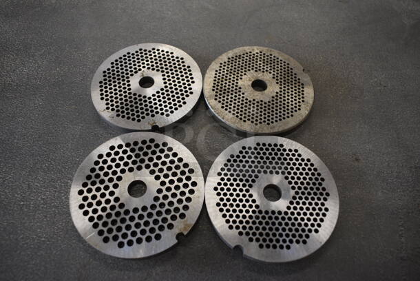 4 Metal Meat Grinder Plates. 3.25x3.25x0.5. 4 Times Your Bid!