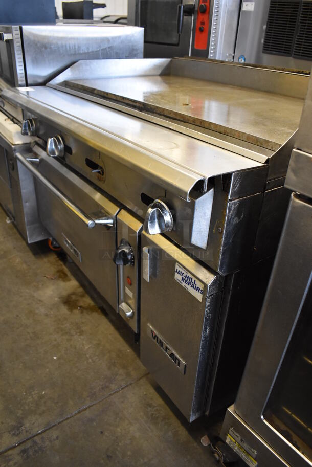 Vulcan Stainless Steel Commercial Natural Gas Powered Flat Top Griddle w/ Oven. 48x38x40 - Image 3 of 11