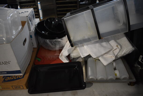 ALL ONE MONEY! Tabletop Lot of Various Items Including Plastic Bins and White Bins! - Image 3 of 6