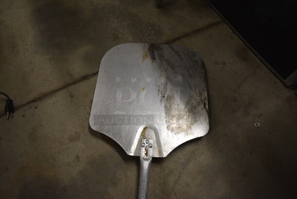 Metal Pizza Peel w/ Wooden Handle. 14x43 - Image 2 of 2