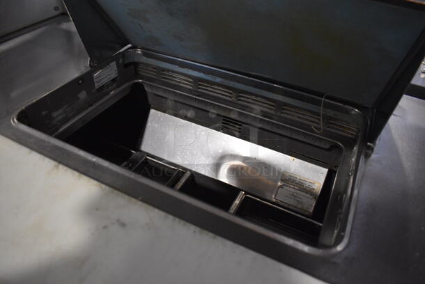 Delfield Stainless Steel Commercial Sandwich Salad Prep Table w/ 4 Drawers and Over Shelf. 48x33x55. Tested and Powers On But Does Not Get Cold - Image 4 of 6