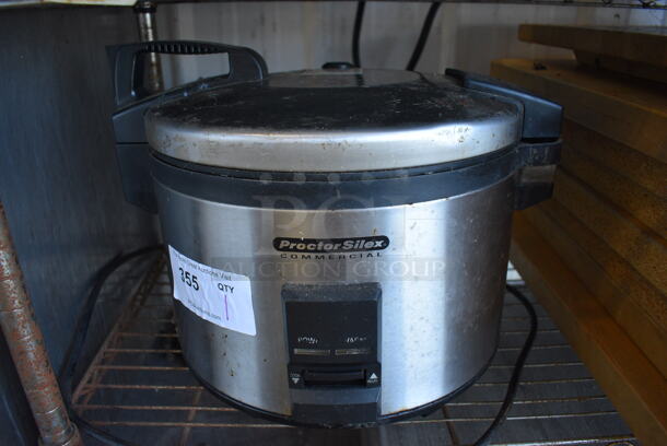 Proctor Silex Model GR04 Chrome Finish Countertop Rice Cooker. 120 Volts, 1 Phase. 15x15x11
