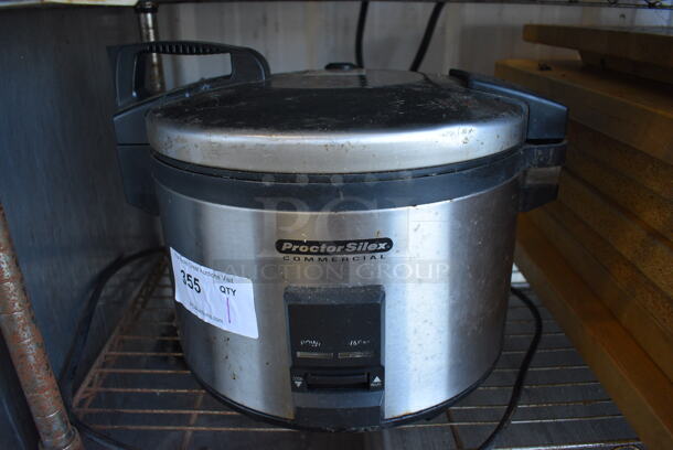 Proctor Silex Model GR04 Chrome Finish Countertop Rice Cooker. 120 Volts, 1 Phase. 15x15x11 - Image 1 of 5
