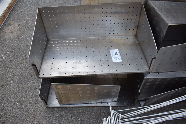 ALL ONE MONEY! Lot of Various Items Including White Racks and Metal Perforated Pieces - Image 5 of 5