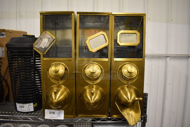 3 Metal Countertop Coffee Bean Holders. 7x16x22. 3 Times Your Bid! - Image 1 of 6