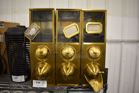 3 Metal Countertop Coffee Bean Holders. 7x16x22. 3 Times Your Bid!