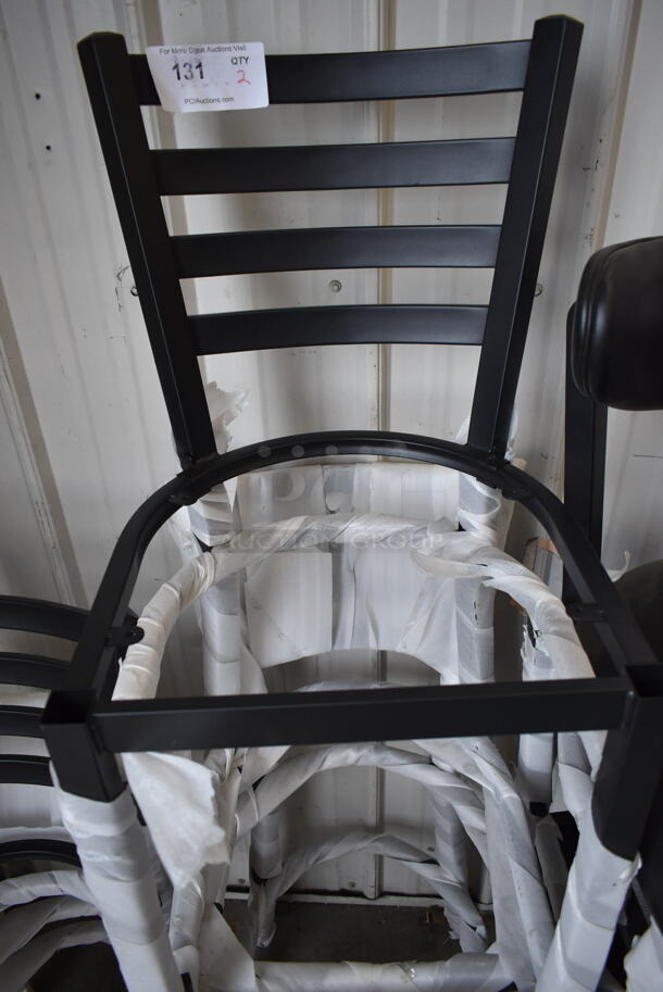 2 BRAND NEW SCRATCH AND DENT! Lancaster Table & Seating 164BMTLADFR Black Metal Bar Height Chair Frames. No Cushion. 2 Times Your Bid! - Image 3 of 4