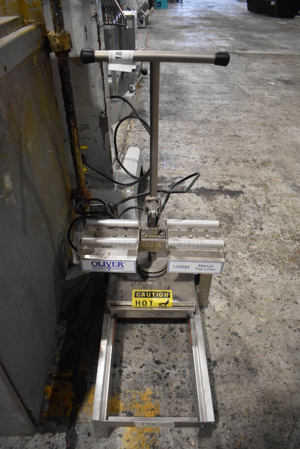 Oliver 1508 M Metal Commercial Countertop Tray Lidder Sealer. 115 Volts, 1 Phase. 16x26x23.5. Tested and Working!