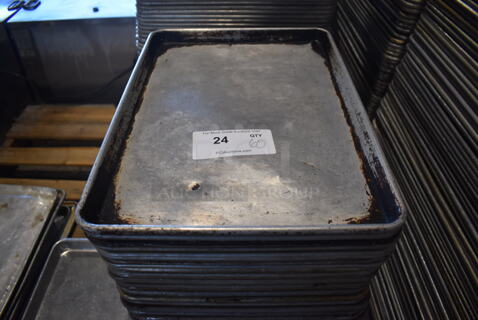 65 Metal Half Size Baking Pans. 13x18x1. 65 Times Your Bid!