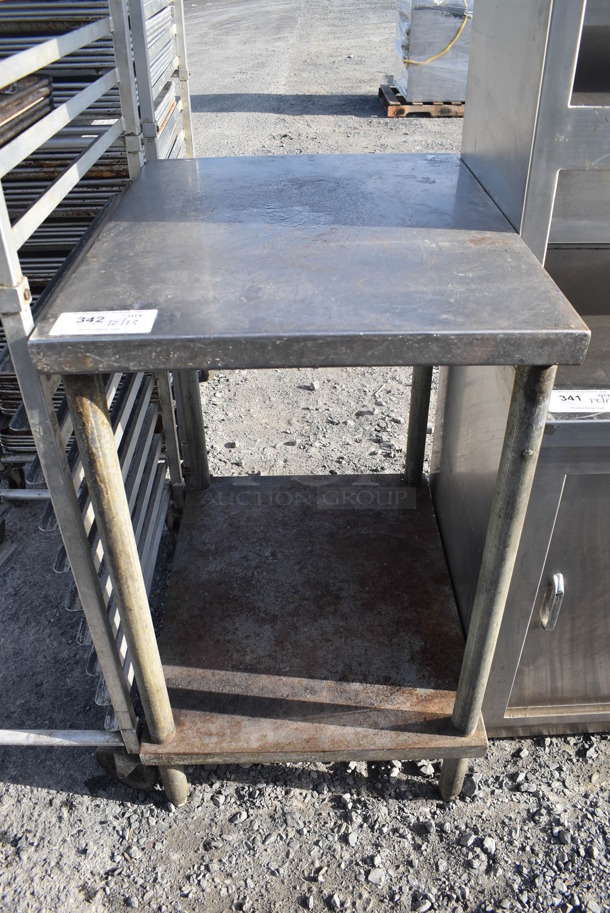 Stainless Steel Table w/ Metal Under Shelf. 22x28x37