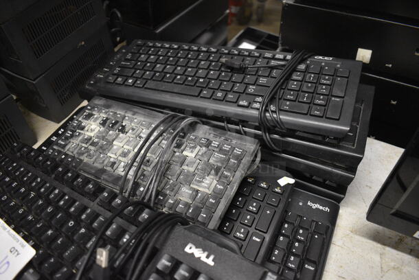 ALL ONE MONEY! Lot of 10 Various Computer Keyboards! Includes 17x6x1 - Image 2 of 4