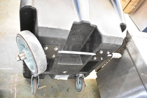 Choice 176ICBN125 Black Poly Insulated Portable Ice Cart on Commercial Casters.  - Image 7 of 8