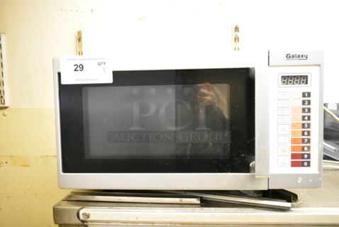 Galaxy Stainless Steel Commercial Countertop Microwave Oven. This Unit Was In Working Condition When the Restaurant Closed. (kitchen)