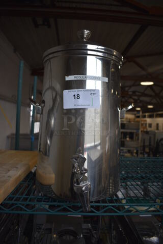 Stainless Steel Coffee Urn w/ Dispenser. 11x16x19