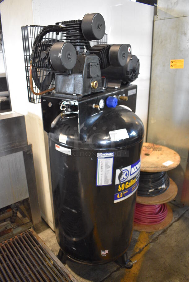 Kobalt 80 Gallon High Flo Cast Iron Air Compressor. 26x26x67 - Image 4 of 7