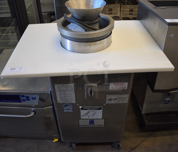 Round O Matic R-900 Stainless Steel Commercial Floor Style Dough Rounder on Commercial Casters. 115 Volts, 1 Phase. 36x28x44. Tested and Working!