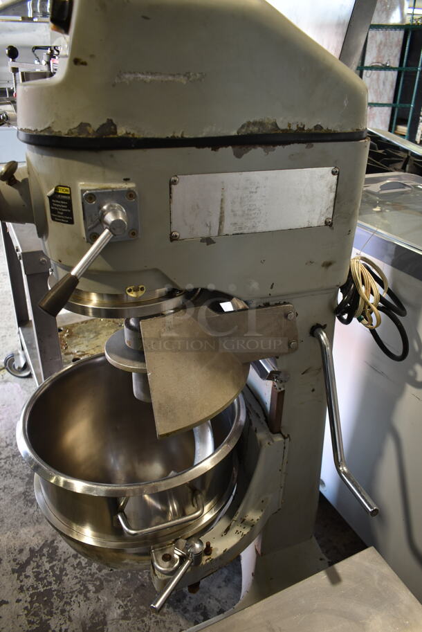 Globe SP 30 Metal Commercial Floor Style 30 Quart Planetary Dough Mixer w/ Metal Mixing Bowl, Dough Hook and Pelican Head Attachment. 115 Volts, 1 Phase. Tested and Does Not Power On - Image 6 of 11