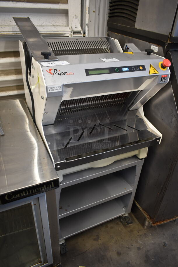 2014 JAC MRL 450/12 Stainless Steel Commercial Countertop Bread Loaf Slicer w/ Under Shelves on Commercial Casters. 110 Volts, 1 Phase. Tested and Working! - Image 2 of 9