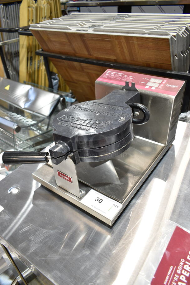 BRAND NEW SCRATCH AND DENT! Estella 348WBMX1A Stainless Steel Commercial Countertop Waffle Maker. 120 Volts, 1 Phase. Tested and Working! - Image 3 of 5
