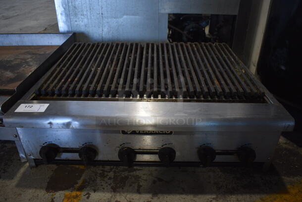 Venancio Stainless Steel Commercial Countertop Natural Gas Powered Charbroiler Grill. 36x29.5x12