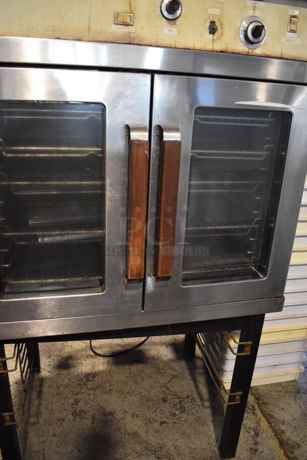 Stainless Steel Commercial Electric Powered Full Size Convection Oven w/ View Through Doors and Metal Oven Racks on Metal Legs. 230 Volts. 36x32x62 - Image 2 of 8