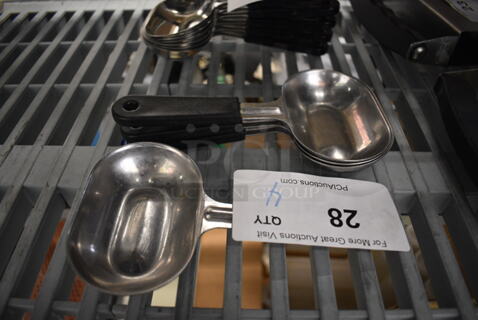 4 Stainless Steel Scoops. 7". 4 Times Your Bid!