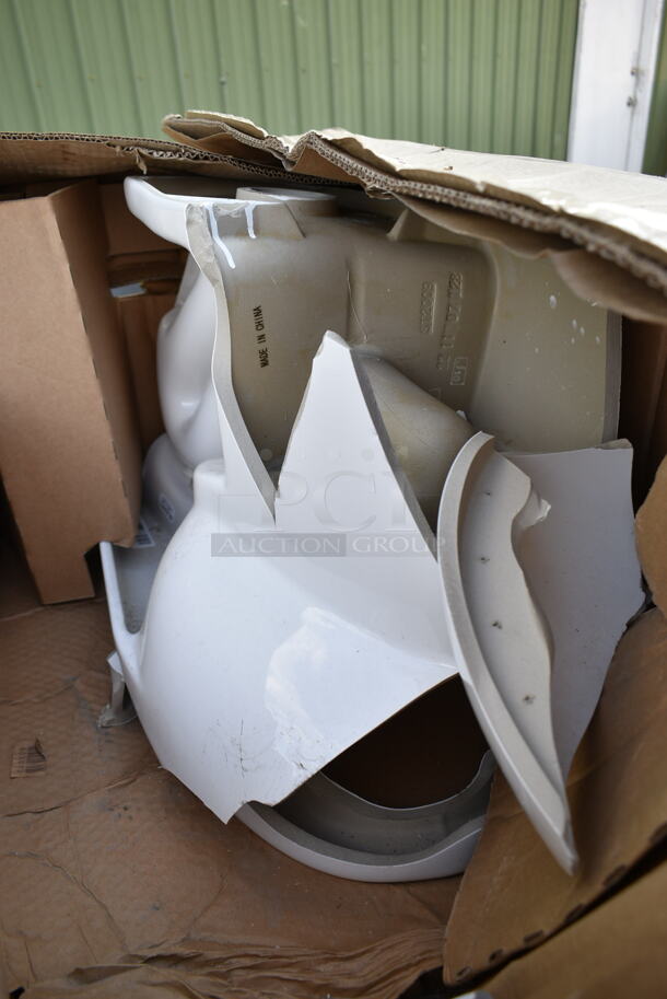 BRAND NEW SCRATCH AND DENT! Sloan 2102009 Standard Elongated Floor-Mounted Toilet - 1.1 to 1.6 GPF. See Pictures For Damage. - Image 3 of 4