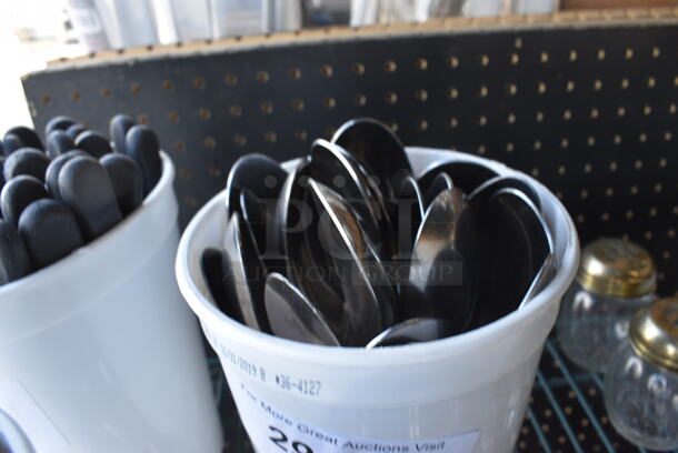 ALL ONE MONEY! Lot of Metal Spoons in Poly Bin. 8.5" - Image 2 of 3