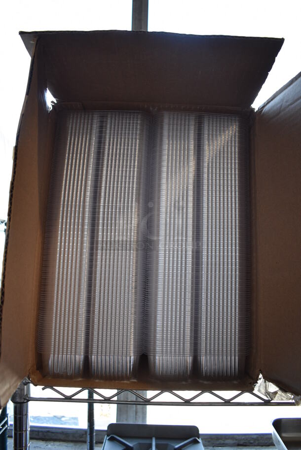 Box of BRAND NEW! LB-873B2 Clear Plastic Nacho Trays