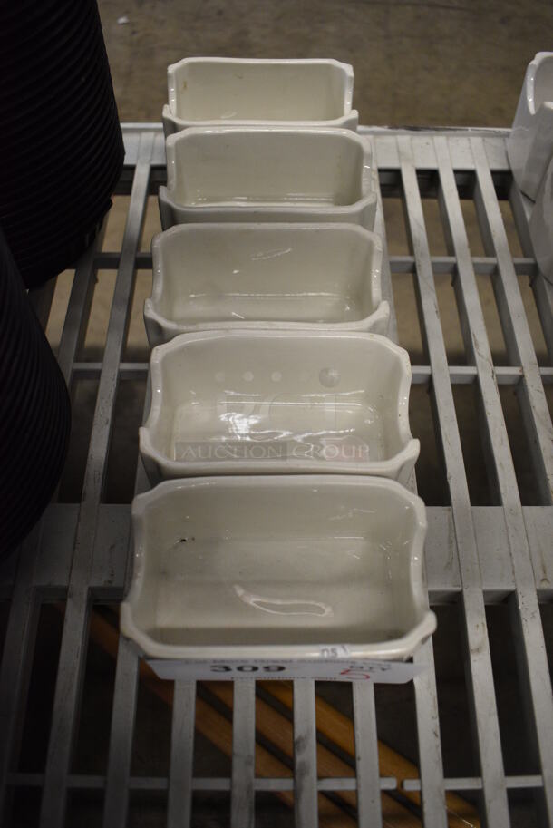 5 White Ceramic Sugar Caddies. 4.5x3x2. 5 Times Your Bid! - Image 2 of 3