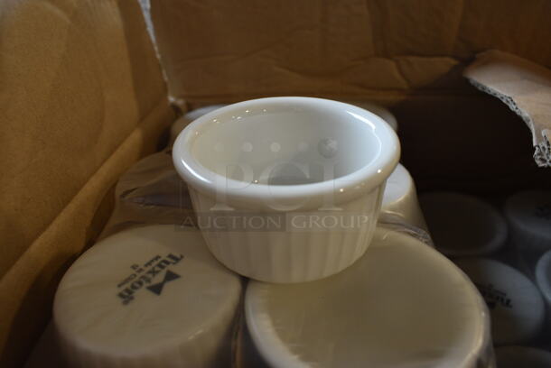 36 BRAND NEW IN BOX! Tuxton White Ceramic Ramekins. 3x3x1.5. 36 Times Your Bid!