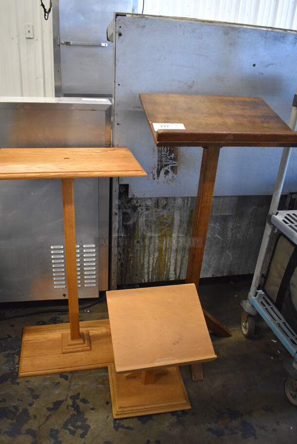 ALL ONE MONEY! Lot of 3 Various Wooden Podiums. Includes 22x22x45.5 - Image 2 of 11