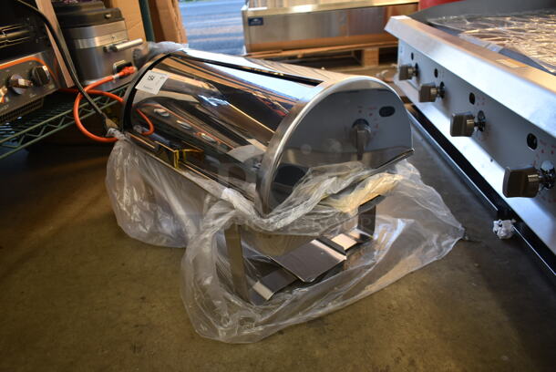 BRAND NEW SCRATCH AND DENT! Stainless Steel Chafing Dish w/ Rolling Lid. - Image 2 of 5