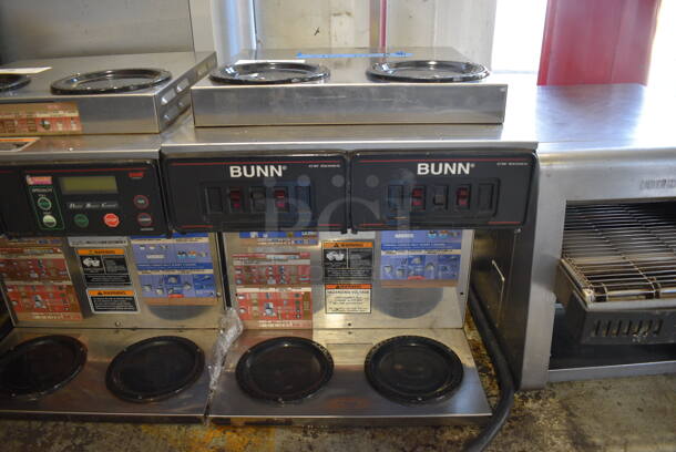 Bunn Model AXIOM 2/2 TWIN Stainless Steel Commercial Countertop 4 Burner Coffee Machine. 120/208-240 Volts, 1 Phase. 16x18x19
