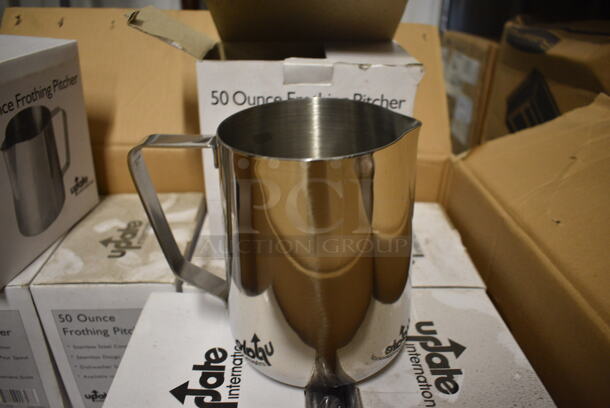 16 BRAND NEW IN BOX! Update Stainless Steel Frothing Pitchers. 6.5x4.5x6. 16 Times Your Bid!